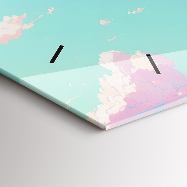 Horizontal wall clock Pastel color of the sky