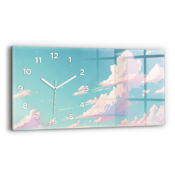 Horizontal wall clock Pastel color of the sky