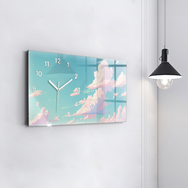 Horizontal wall clock Pastel color of the sky