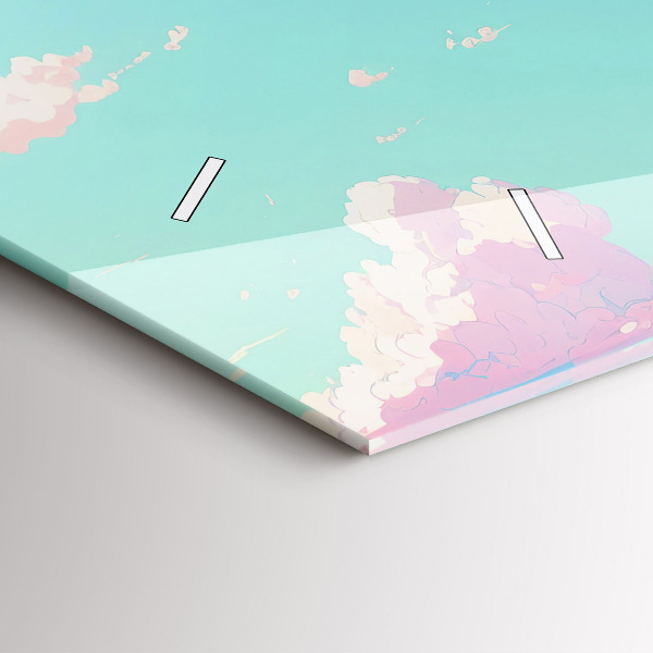 Horizontal wall clock Pastel color of the sky