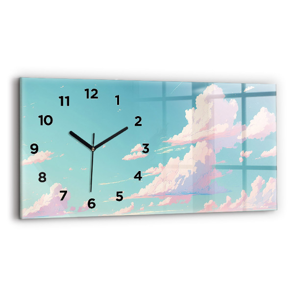 Horizontal wall clock Pastel color of the sky