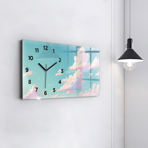 Horizontal wall clock Pastel color of the sky