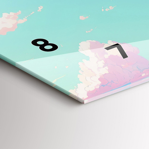 Horizontal wall clock Pastel color of the sky