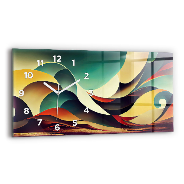 Horizontal wall clock Abstract lines background