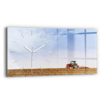 Horizontal wall clock Farmer on a tractor