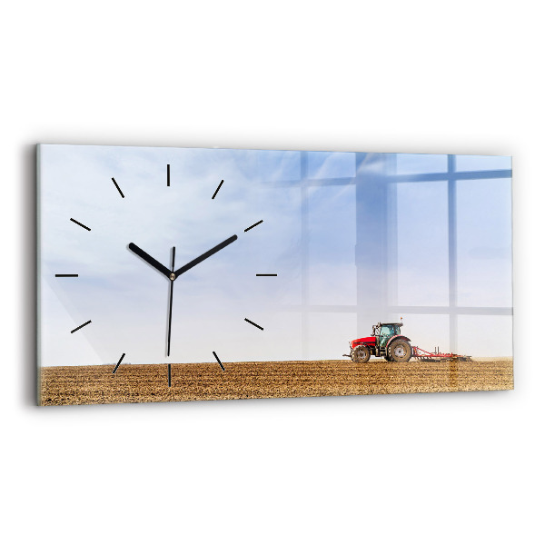 Horizontal wall clock Farmer on a tractor