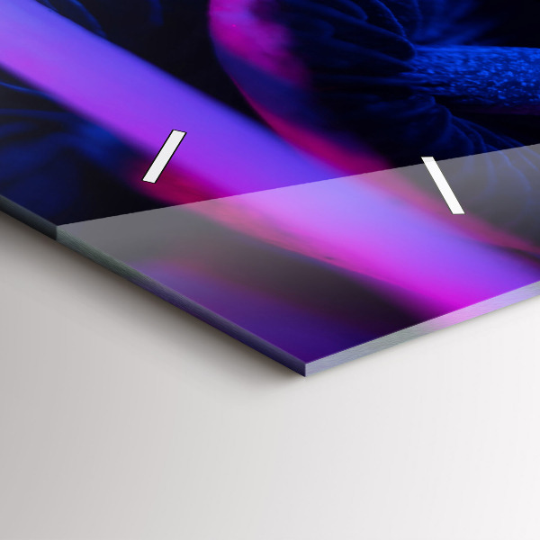 Horizontal wall clock Magic Mushrooms Colorful