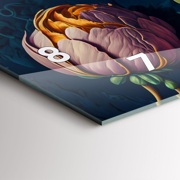 Horizontal wall clock Vintage flower bouquet