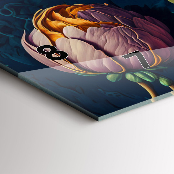 Horizontal wall clock Vintage flower bouquet