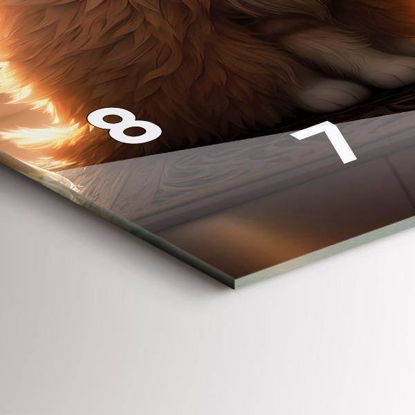 Horizontal wall clock Four Kittens in the Sun