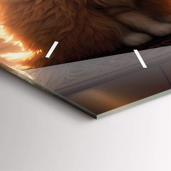 Horizontal wall clock Four Kittens in the Sun