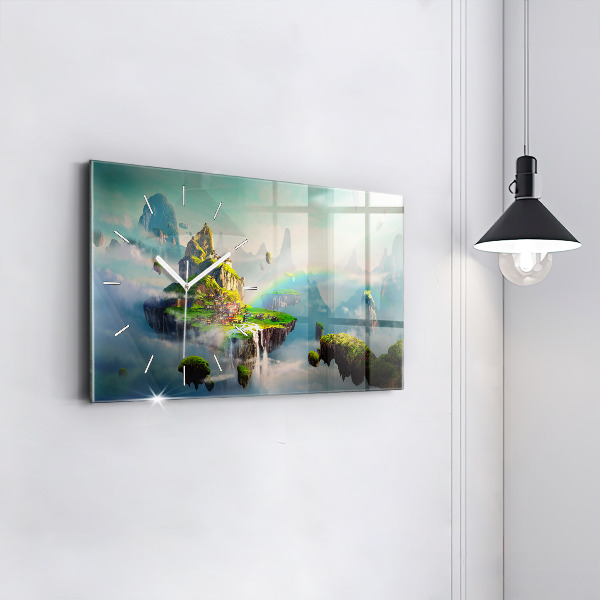 Horizontal wall clock Chinese style fantasy scenes