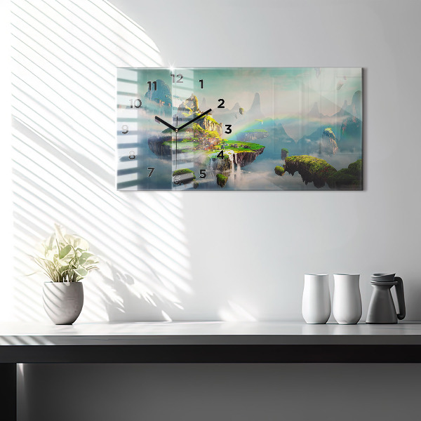 Horizontal wall clock Chinese style fantasy scenes