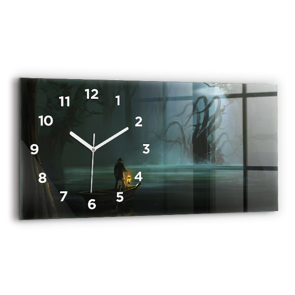 Horizontal wall clock Man and Monster in the Swamp