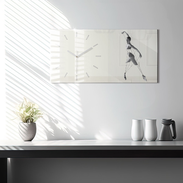 Horizontal wall clock Abstract woman dancer