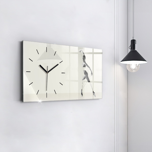 Horizontal wall clock Abstract woman dancer