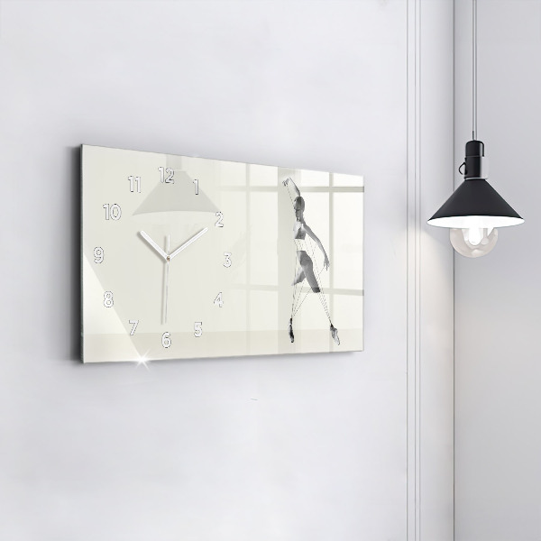 Horizontal wall clock Abstract woman dancer