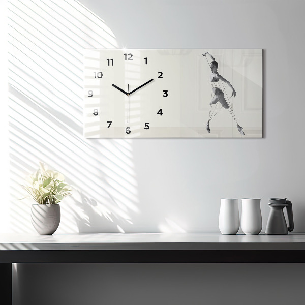 Horizontal wall clock Abstract woman dancer