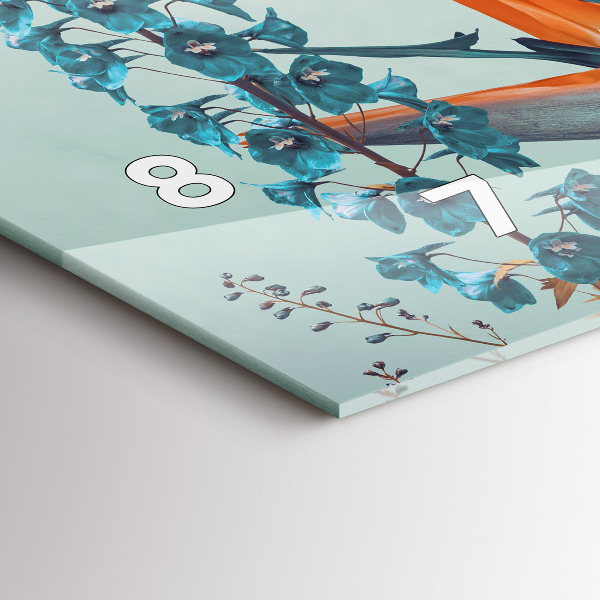 Horizontal wall clock Woman with flowers