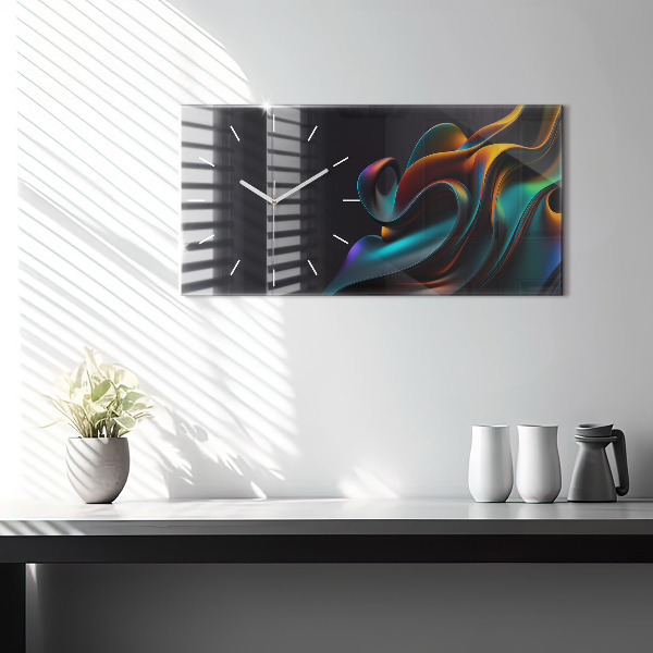 Horizontal wall clock Futuristic wave