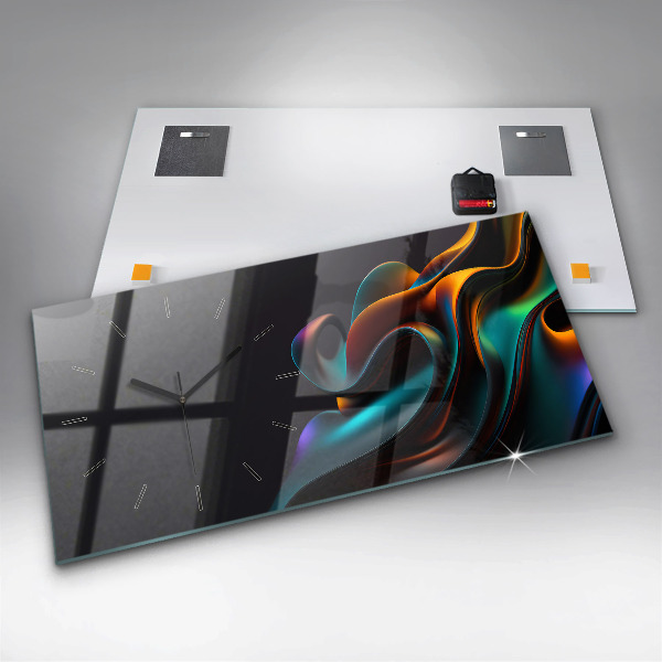 Horizontal wall clock Futuristic wave