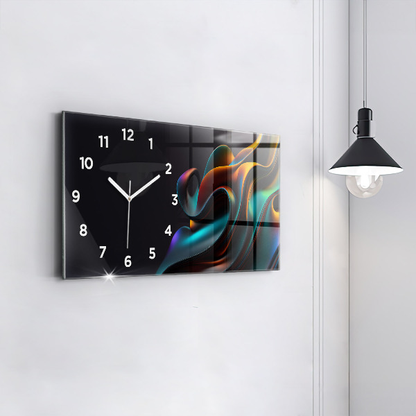 Horizontal wall clock Futuristic wave