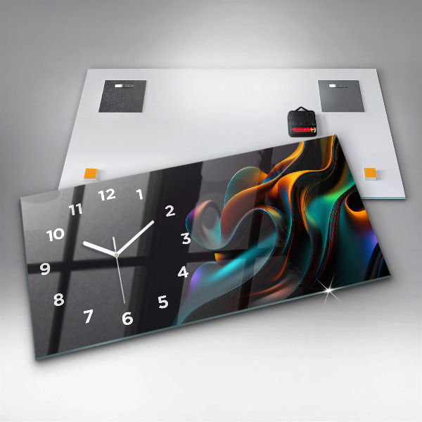 Horizontal wall clock Futuristic wave