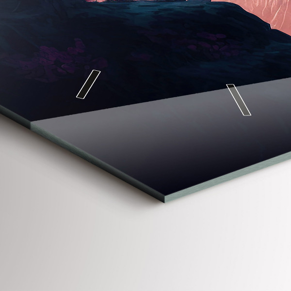 Horizontal wall clock Magical forest and mountain range