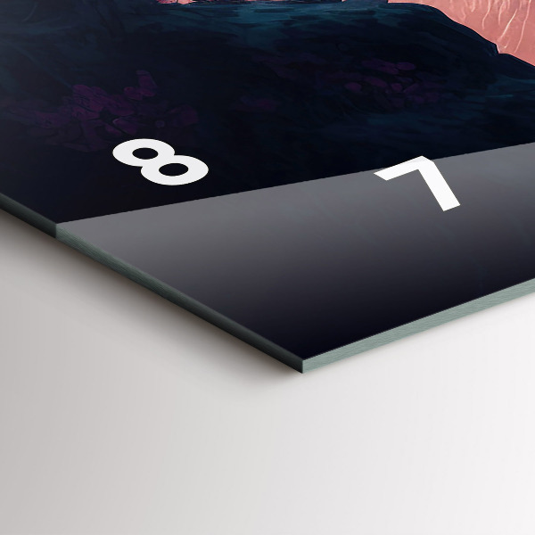 Horizontal wall clock Magical forest and mountain range