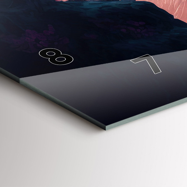 Horizontal wall clock Magical forest and mountain range