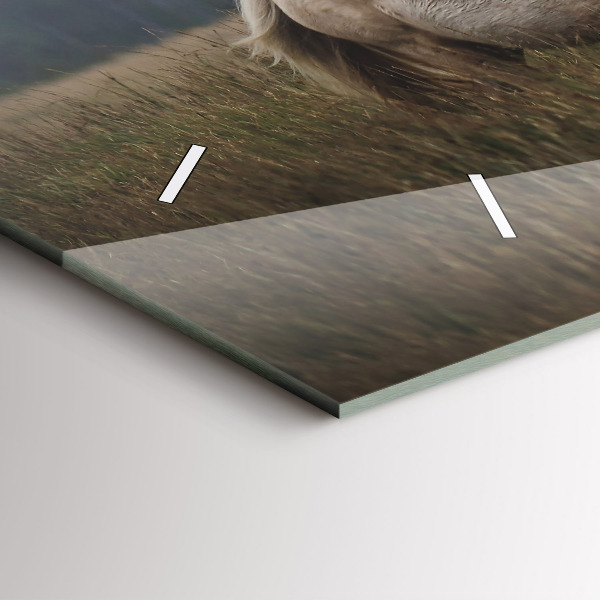 Horizontal wall clock Horses at a gallop