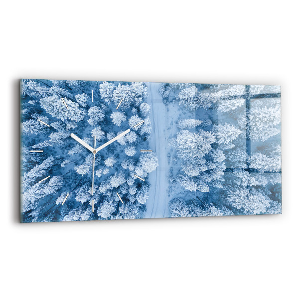 Horizontal wall clock Forest from a bird's eye view Drone