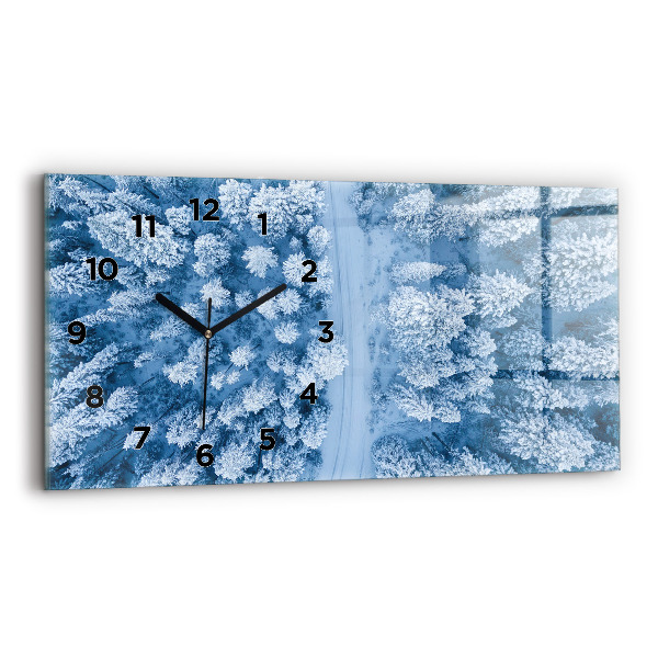 Horizontal wall clock Forest from a bird's eye view Drone