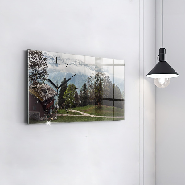 Horizontal wall clock Mountain view