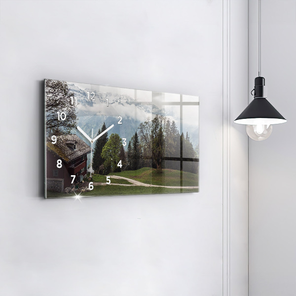Horizontal wall clock Mountain view