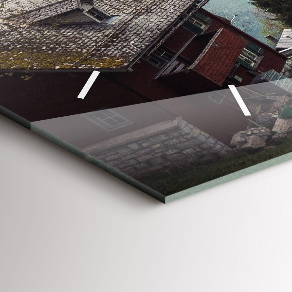 Horizontal wall clock Mountain view