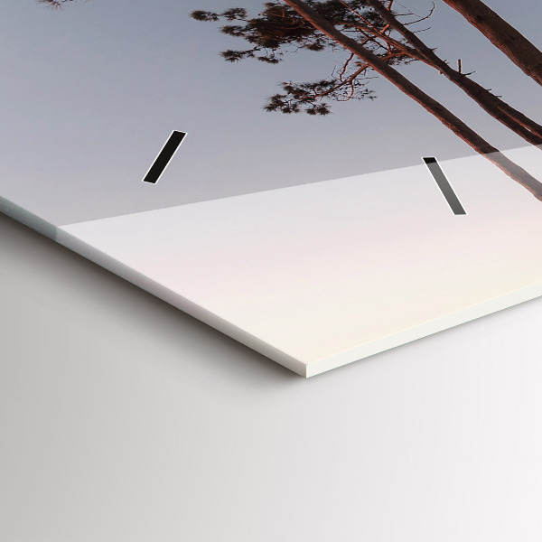 Horizontal wall clock Crescent and trees