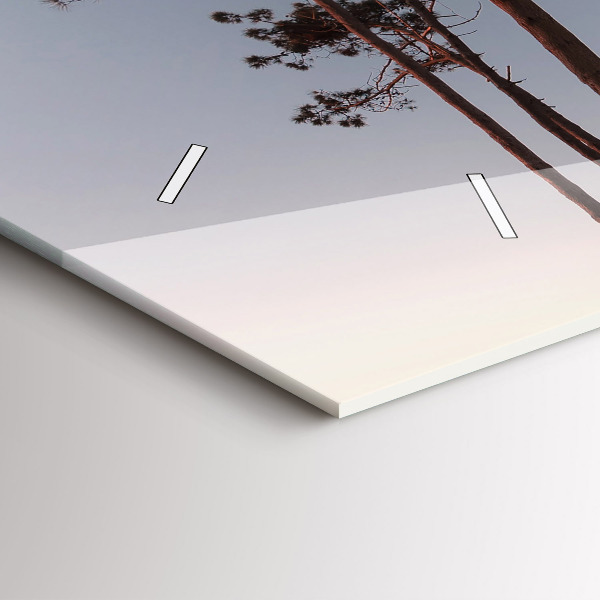 Horizontal wall clock Crescent and trees