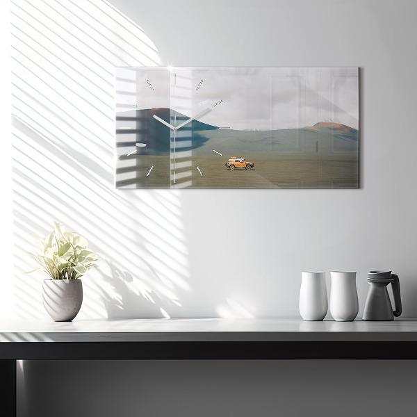 Horizontal wall clock Vehicle in the Kamchatka desert