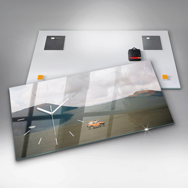 Horizontal wall clock Vehicle in the Kamchatka desert