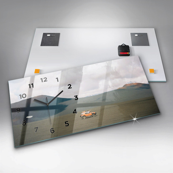 Horizontal wall clock Vehicle in the Kamchatka desert