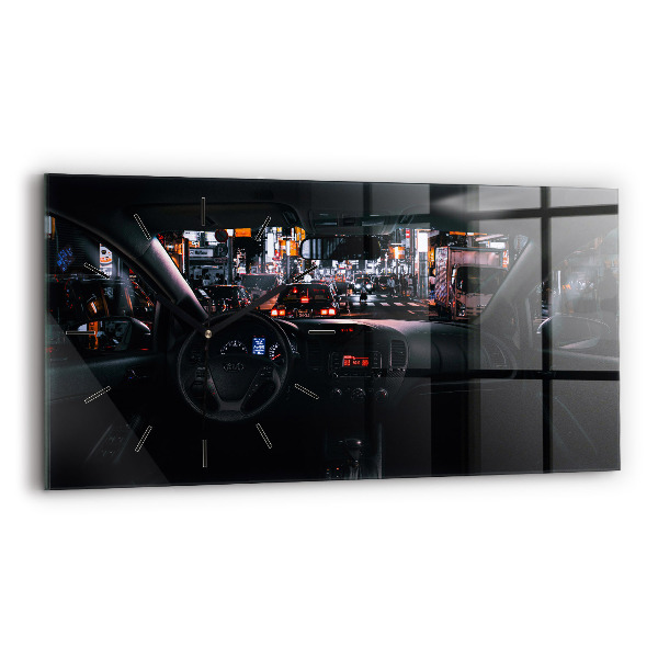 Horizontal wall clock Car in Tokyo