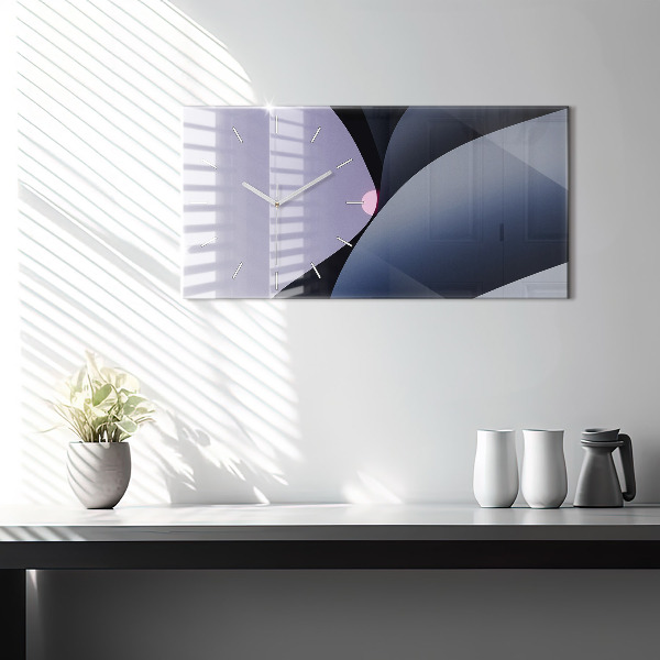 Horizontal wall clock Abstraction sun