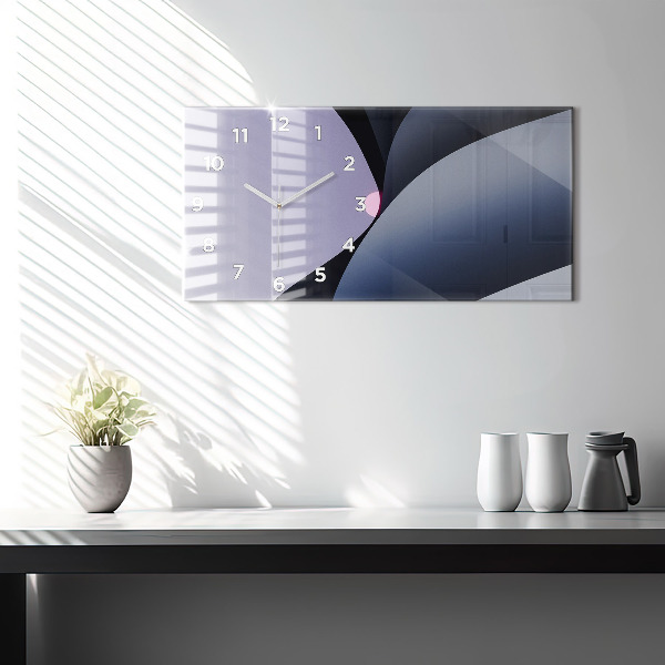 Horizontal wall clock Abstraction sun