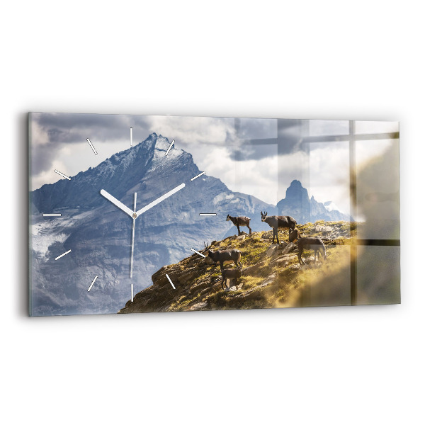 Horizontal wall clock Goat in the Aosta Valley