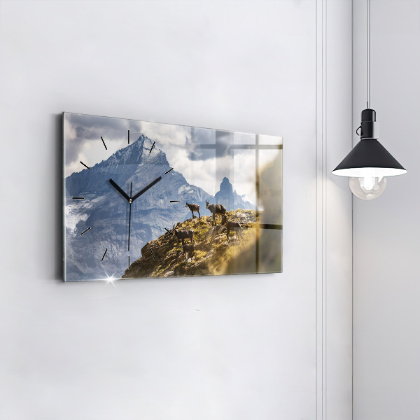 Horizontal wall clock Goat in the Aosta Valley