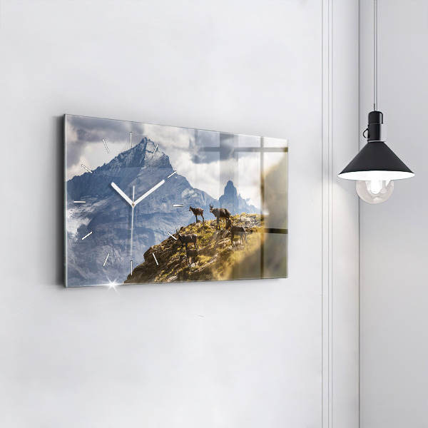 Horizontal wall clock Goat in the Aosta Valley