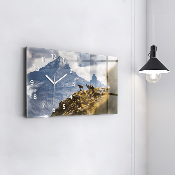 Horizontal wall clock Goat in the Aosta Valley