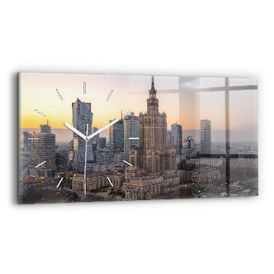 Horizontal wall clock Panorama of Warsaw