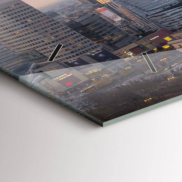 Horizontal wall clock Panorama of Warsaw